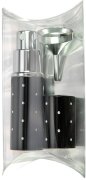 Fantasia Taschenzerstäuber schwarz für 10 ml mit Trichter silber, in Geschenkpackung
