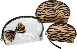 Kosmetiktaschenset mit Tigermuster