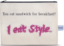 4LOU Vanity Bag Eat Style - 100% Canvas Swarovski Applikationen