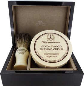 Taylor of Old Bond Street Sandalwood Lacquered Wooden Gift Box Pure Badger