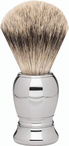 Erbe Shaving Shop Premium Design MILANO Rasierpinsel Silberspitz Metall glänzend