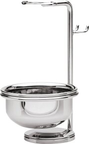 Erbe Shaving Shop Premium Design Halter für Rasier-Set mit Seifenschale Metall glänzend veredelt