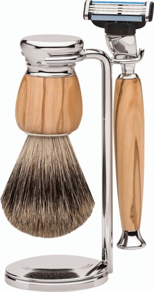 Mach3 Erbe Premium Dachshaar MILANO Design Olivenholz & Shop Shaving